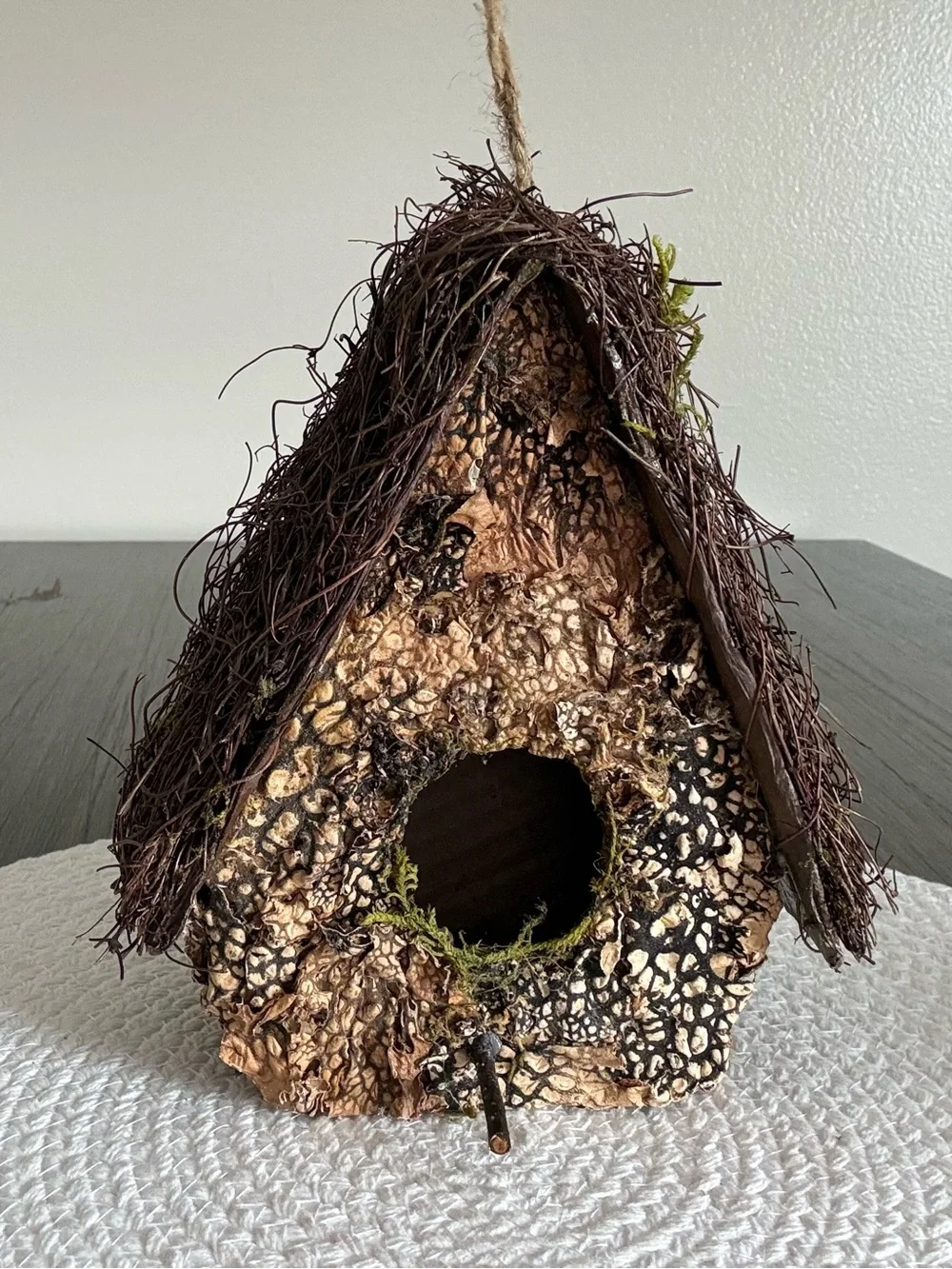 Rustic Handcrafted Birdhouse in Natural Brown